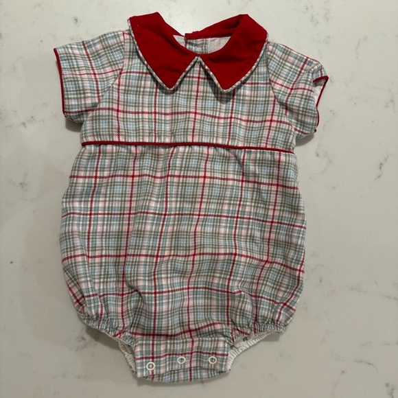 Dondolo Smocked Holiday Baby Boy Bubble - Picture 1 of 10